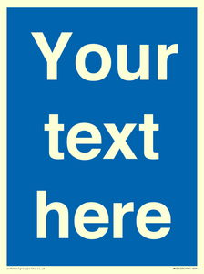 MV5403: Custom Blank mandatory (blue) Sign
