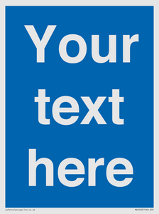 MV5403: Custom Blank mandatory (blue) Sign