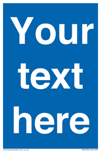 MV5403: Custom Blank mandatory (blue) Sign