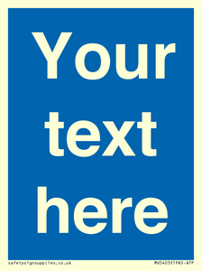 MV5403: Custom Blank mandatory (blue) Sign