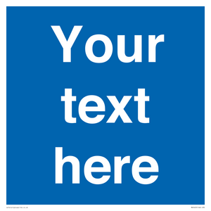 MV5403: Custom Blank mandatory (blue) Sign