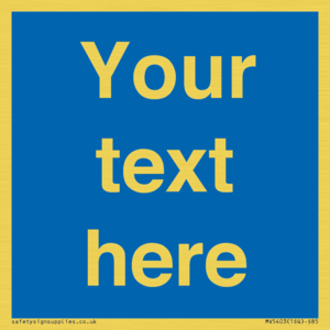 MV5403: Custom Blank mandatory (blue) Sign