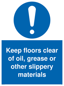 MV5536: Keep floors clear of slippery materials
