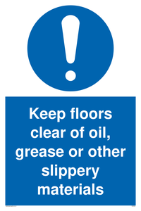 MV5536: Keep floors clear of slippery materials