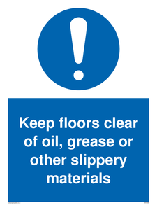 MV5536: Keep floors clear of slippery materials