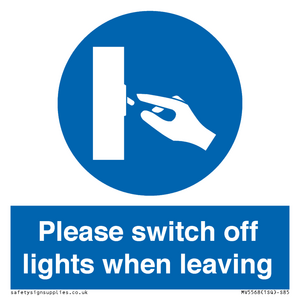MV5568: Switch off lights Sign