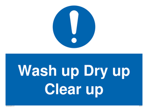 MV5719: Wash up Dry up Clear up Mandatory Sign