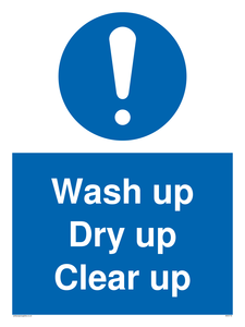 MV5719: Wash up Dry up Clear up Mandatory Sign
