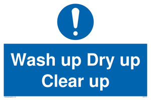 MV5719: Wash up Dry up Clear up Mandatory Sign
