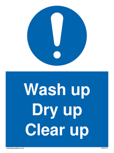 MV5719: Wash up Dry up Clear up Mandatory Sign