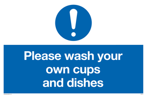 MV5731: Please wash your own cups and dishes Mandatory Sign
