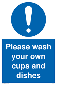 MV5731: Please wash your own cups and dishes Mandatory Sign