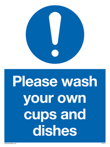 MV5731: Please wash your own cups and dishes Mandatory Sign