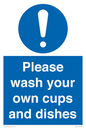 MV5731: Please wash your own cups and dishes Mandatory Sign