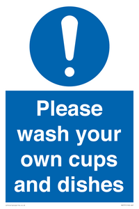 MV5731: Please wash your own cups and dishes Mandatory Sign