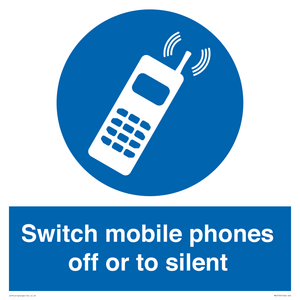 MV5759: Switch mobile phones off or to silent
