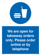 MV6012: We are open for takeaway orders only. Please order online or by telephone