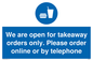 MV6012: We are open for takeaway orders only. Please order online or by telephone