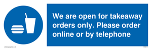 MV6012: We are open for takeaway orders only. Please order online or by telephone