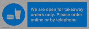 MV6012: We are open for takeaway orders only. Please order online or by telephone