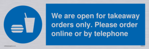 MV6012: We are open for takeaway orders only. Please order online or by telephone