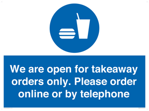 MV6012: We are open for takeaway orders only. Please order online or by telephone