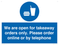 MV6012: We are open for takeaway orders only. Please order online or by telephone