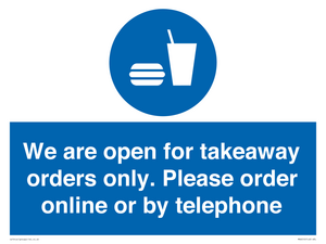 MV6012: We are open for takeaway orders only. Please order online or by telephone