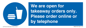 MV6012: We are open for takeaway orders only. Please order online or by telephone