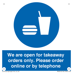 MV6012: We are open for takeaway orders only. Please order online or by telephone