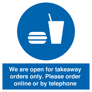 MV6012: We are open for takeaway orders only. Please order online or by telephone