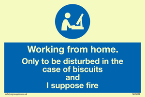 MV6022: Working from home. Only to be disturbed in the case of biscuits and I suppose fire