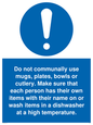 MV6199: Do not communally use mugs, plates, bowls
