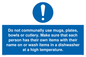 MV6199: Do not communally use mugs, plates, bowls