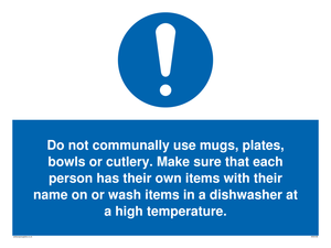 MV6199: Do not communally use mugs, plates, bowls