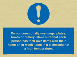 MV6199: Do not communally use mugs, plates, bowls