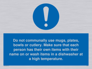MV6199: Do not communally use mugs, plates, bowls