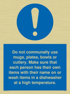 MV6199: Do not communally use mugs, plates, bowls