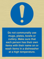 MV6199: Do not communally use mugs, plates, bowls