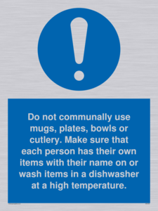 MV6199: Do not communally use mugs, plates, bowls