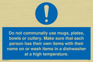 MV6199: Do not communally use mugs, plates, bowls