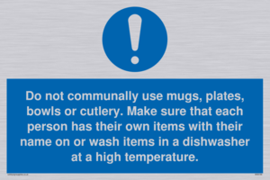 MV6199: Do not communally use mugs, plates, bowls