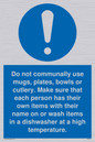 MV6199: Do not communally use mugs, plates, bowls