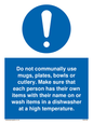 MV6199: Do not communally use mugs, plates, bowls