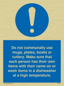 MV6199: Do not communally use mugs, plates, bowls