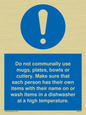 MV6199: Do not communally use mugs, plates, bowls