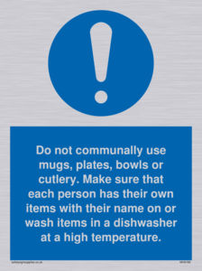 MV6199: Do not communally use mugs, plates, bowls
