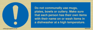 MV6199: Do not communally use mugs, plates, bowls