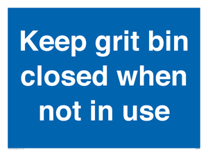 MV6318: Keep grit bin closed when not in use