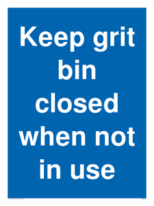 MV6318: Keep grit bin closed when not in use